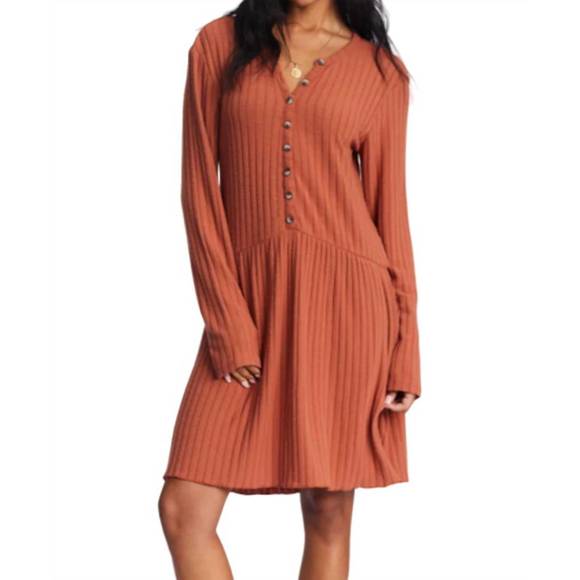 NEW BILLABONG always lounging midi dress in cinnamon - Picture 1 of 3